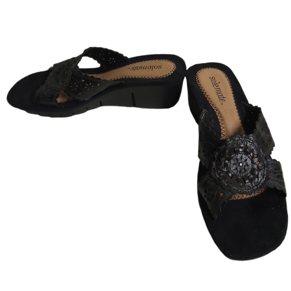Solemate Black Platform Sandals Size 10